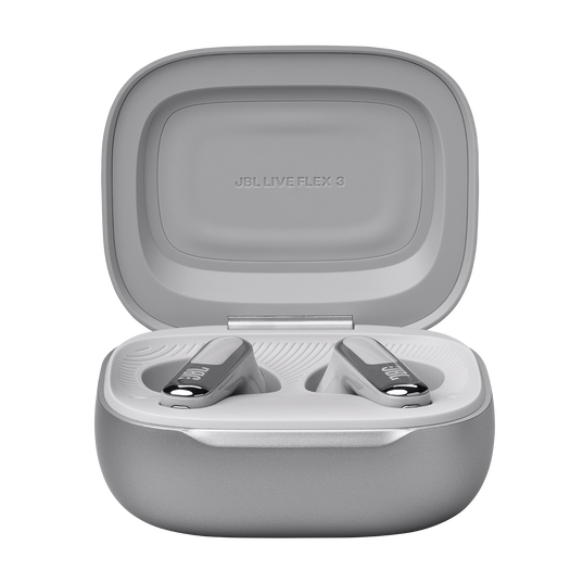 JBL Live Flex 3 - Silver - True wireless noise-cancelling open-stick earbuds - Detailshot 2